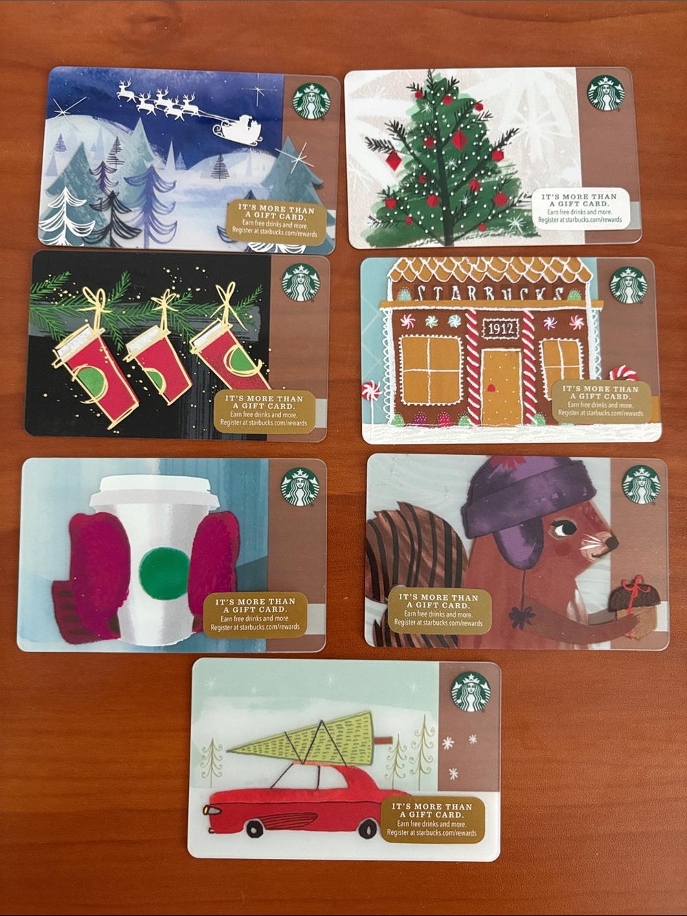 Vintage Starbucks Gift Cards, Set of 7, Never Used